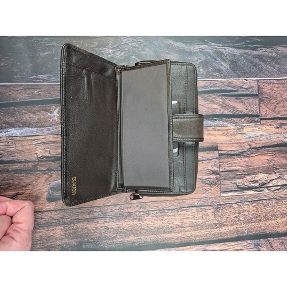 Womens Buxton Velvet Touch Leather Wallet Brown ID Cards Clutch Change Checkbook - Picture 7 of 11